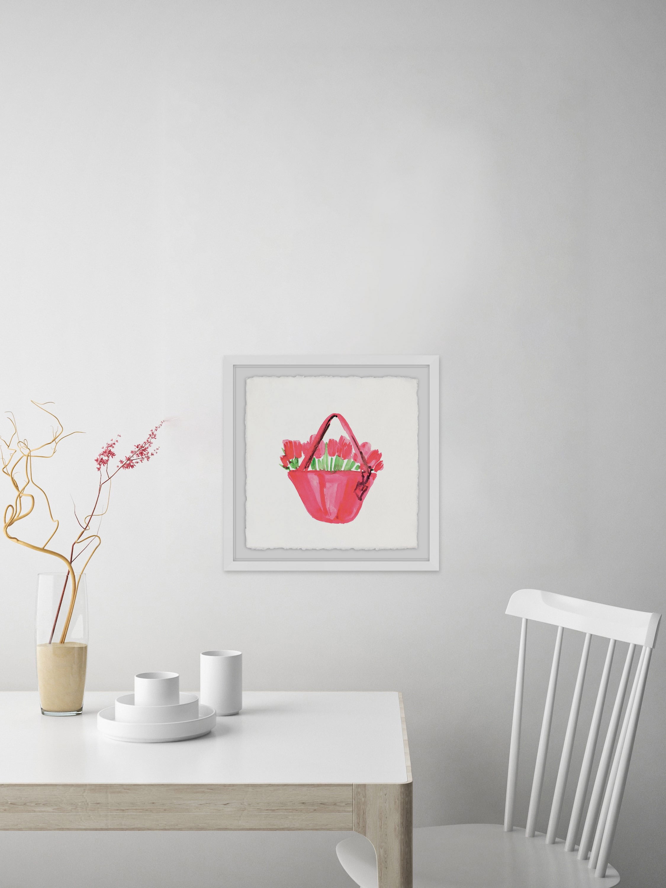 Pink Rose Bag Framed Painting Print