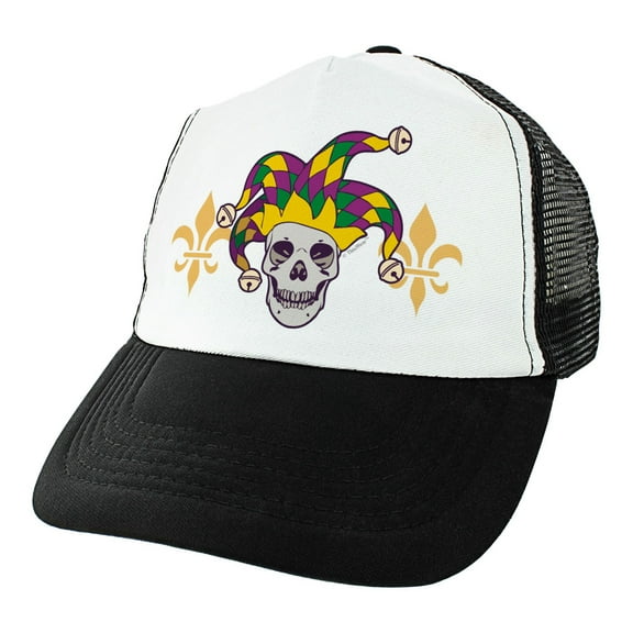 ThisWear Mardi Gras Gifts Mardi Gras Jester Hat Mardi Gras Fleur-de-lis Gifts Mardi Gras Jester Trucker Hat