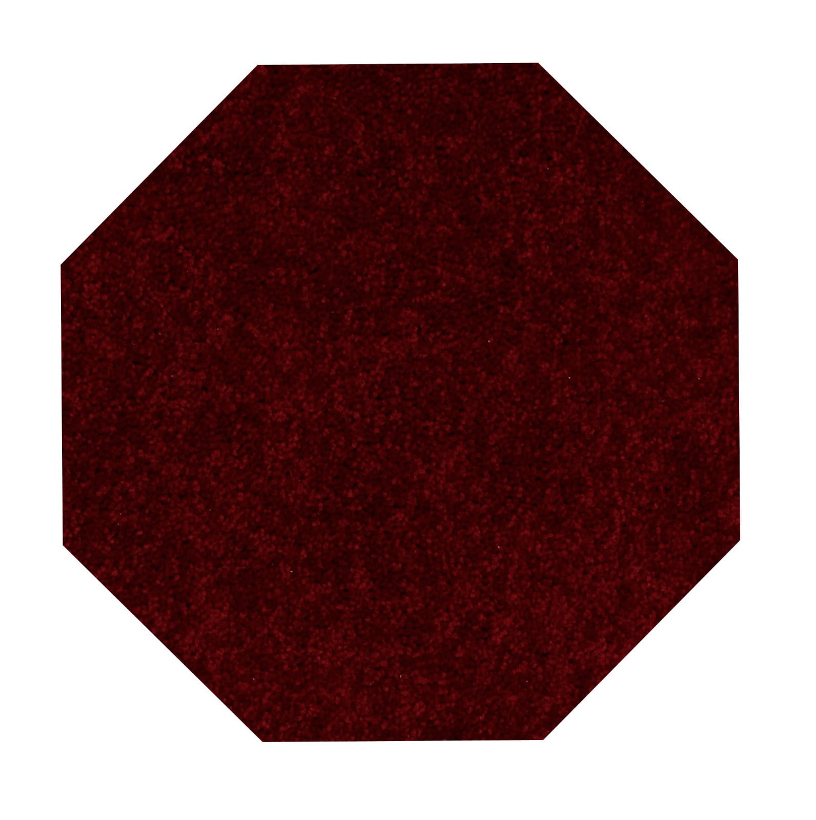 Home Queen Solid Color Burgundy 6' Octagon Area Rug