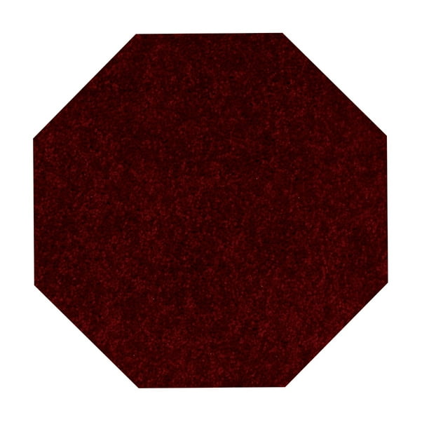 Home Queen Solid Color Burgundy 8' Octagon Area Rug