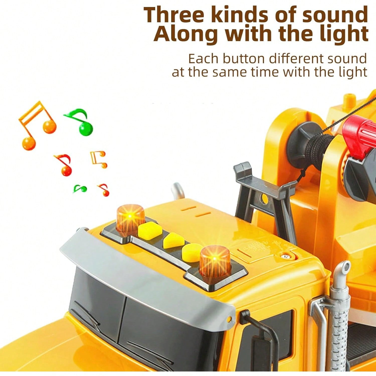 Large Crane Truck Toy for 3+ Years Old Boys Girls, Kids Construction Toys with Sound and Light Friction Powered Transport Truck Crane Vehicle Toy for Toddler Christmas Birthday Gifts