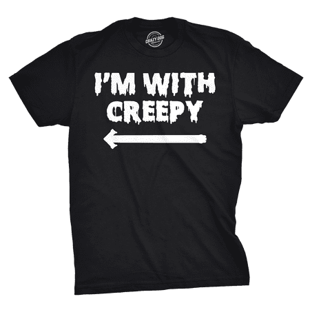 Mens I'm With Creepy T Shirt Funny Costume Ideas Halloween T Shirt for Dad