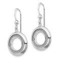 thumbnail image 2 of Primal Silver Sterling Silver Rhodium-plated Enamel Glitter Fabric Circle Dangle Earrings, 2 of 5