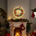thumbnail image 5 of Lilixerw Christmas Wreath with Lights,16Inch Battery Operated LED Decor with Pine Cones & Berries,For Indoor Outdoor Door Wall Holiday Decor,Red, 5 of 7