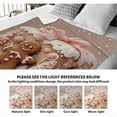 thumbnail image 4 of Christmas Throw Blanket Gingerbread Man Box Cartoon sanwfall Pink Soft Flannel Indoor Decorations Comfort Blankets for Healing Living Room Bedroom Fluffy Pink Christmas Decor Christmas Bedding, 4 of 9