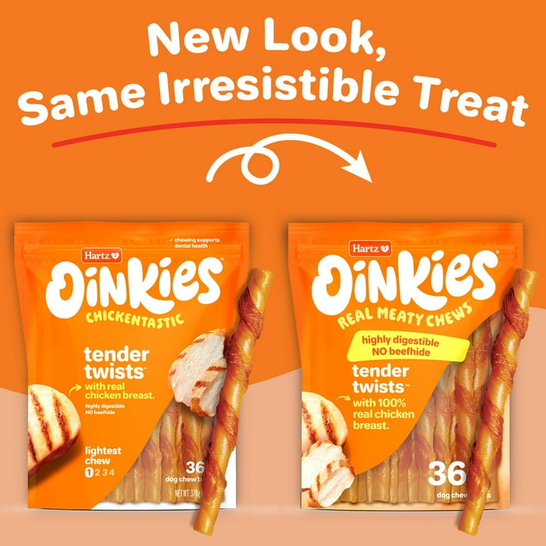 Hartz Oinkies Tender Twists Wrapped with Real Chicken Breast Dog