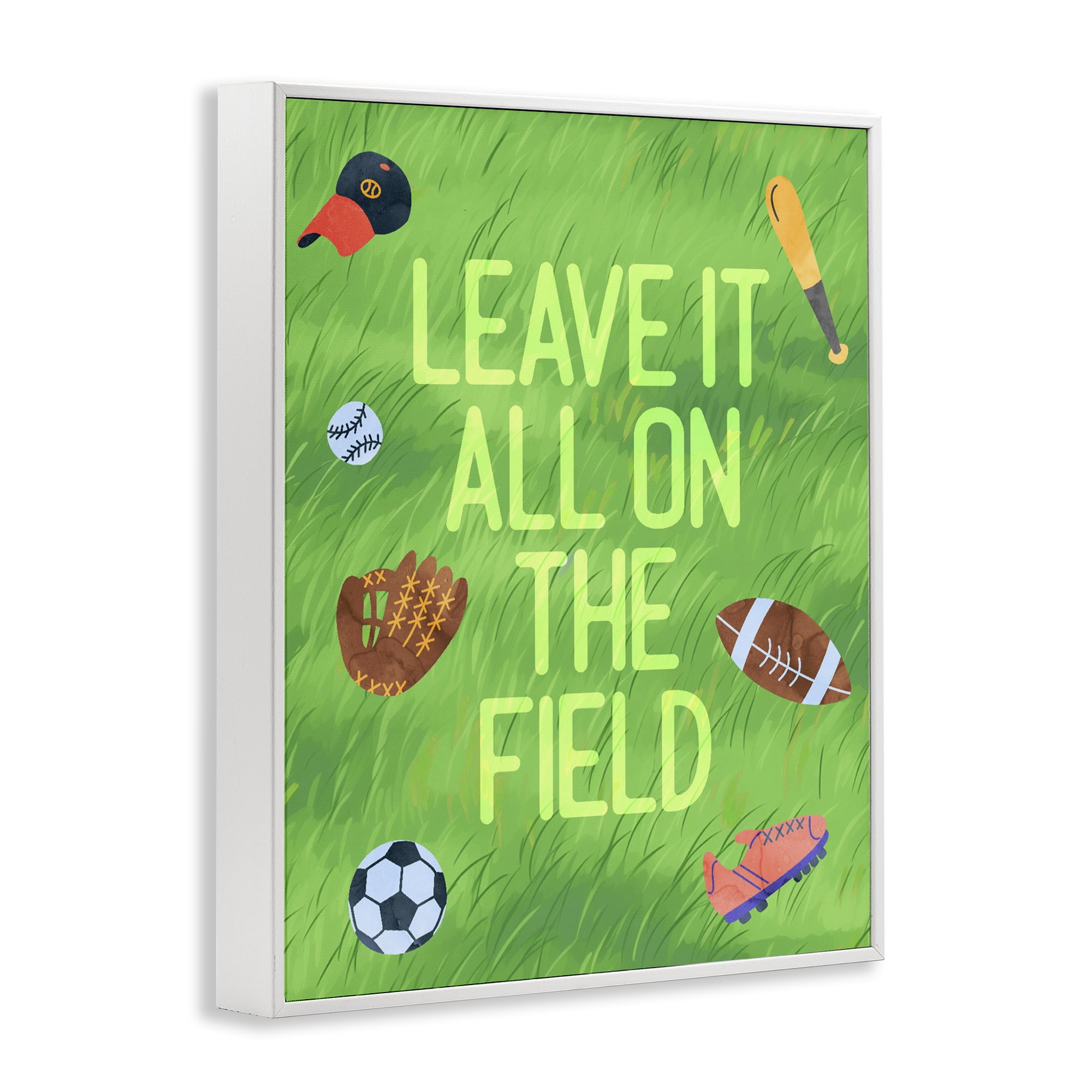 Stupell Industries Leave It On The Field White Framed Giclee Art, design by Lil' Rue