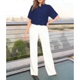 thumbnail image 2 of HAPPY BAY Women's Casual Hawaiian Blouses Shirt Blouse Short Sleeve Dress Tops Tee Button Down Shirts for Women XL Solid, Navy Blue, 2 of 6