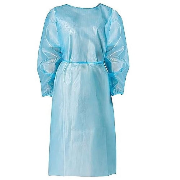 Personal Touch Level 2 SMS 40gsm Non-Woven Material, Fluid-Resistant, Latex-Free Disposable Isolation Gowns, 20 Count, Unisex One Size