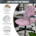 thumbnail image 5 of FKELYI Easter Egg Floral Pink Print Office Chair Cover Anti-Dust Computer Chair Slipcover Washable Stretch Fabric Swivel Chair Covers for Rotating Boss CHair Decor, Small, 5 of 6