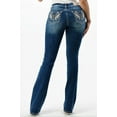thumbnail image 3 of Grace in LA Women's Embroidered Pastel Wing Bootcut Stretch Jeans (27, Blue), 3 of 3
