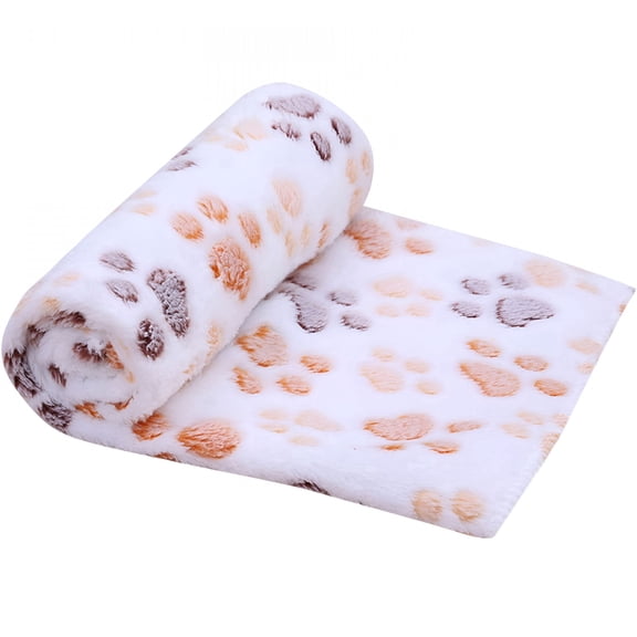 ARLAJO Dog Towels for Drying Dogs, Fleece Dog Towel Soft Absorbent Pet Bath Towel Dog Drying Towel with Paw Print for Pet Dogs Cats Bath Cat Bathing Supplies(White, 24X16Inch)