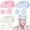 Pink Blue White, variant on 9PCS Spa Headband Kit for Women & Girls: Bowknot Makeup Headbands with Wristbands