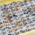 thumbnail image 3 of HOOUN Wholesale 200pcs BULK LOT mixed STAINLESS STEEL RINGS MEN'S Fashion Wedding Gift, 3 of 7