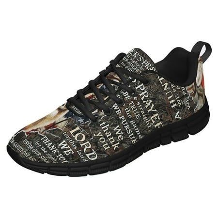 

Deer Hunting A Hunter S Prayer American Flag Us Running Shoes Sneakers Mesh Black Size 4