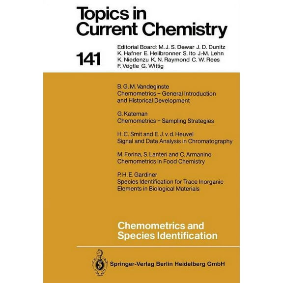 Topics in Current Chemistry Chemometrics and Species Identification, Book 141, (Paperback)