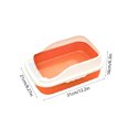 thumbnail image 3 of Plastic Cat Litter Box,12.2x8.3x6.3 Inch Open Top High-Sides Litter Pan Including Scoop,Large Odor-Free Low Entrance for Senior & All Cats,Orange, 3 of 7