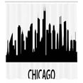thumbnail image 3 of Illinois Shower Curtain, Chicago City Silhouette with Skyscrapers and Hight Buildings USA Urban Skyline, Fabric Bathroom Set with Hooks, 69"W X 75"L Long, Black White, by Ambesonne, 3 of 3