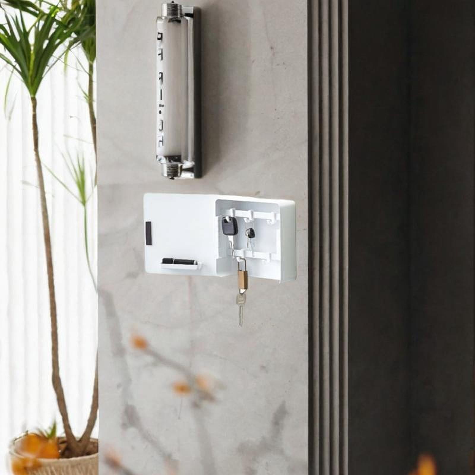 Dualoai Key Lock Box Wall Mount Keychain Storage Cabinet for Office Doorway Landlord White