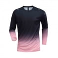 thumbnail image 4 of DPTALR Men's Gradient Printed Outdoor Climbing Running Round Neck Short Sleeve Casual Shirt,Pink,Big and Tall Men M, 4 of 5