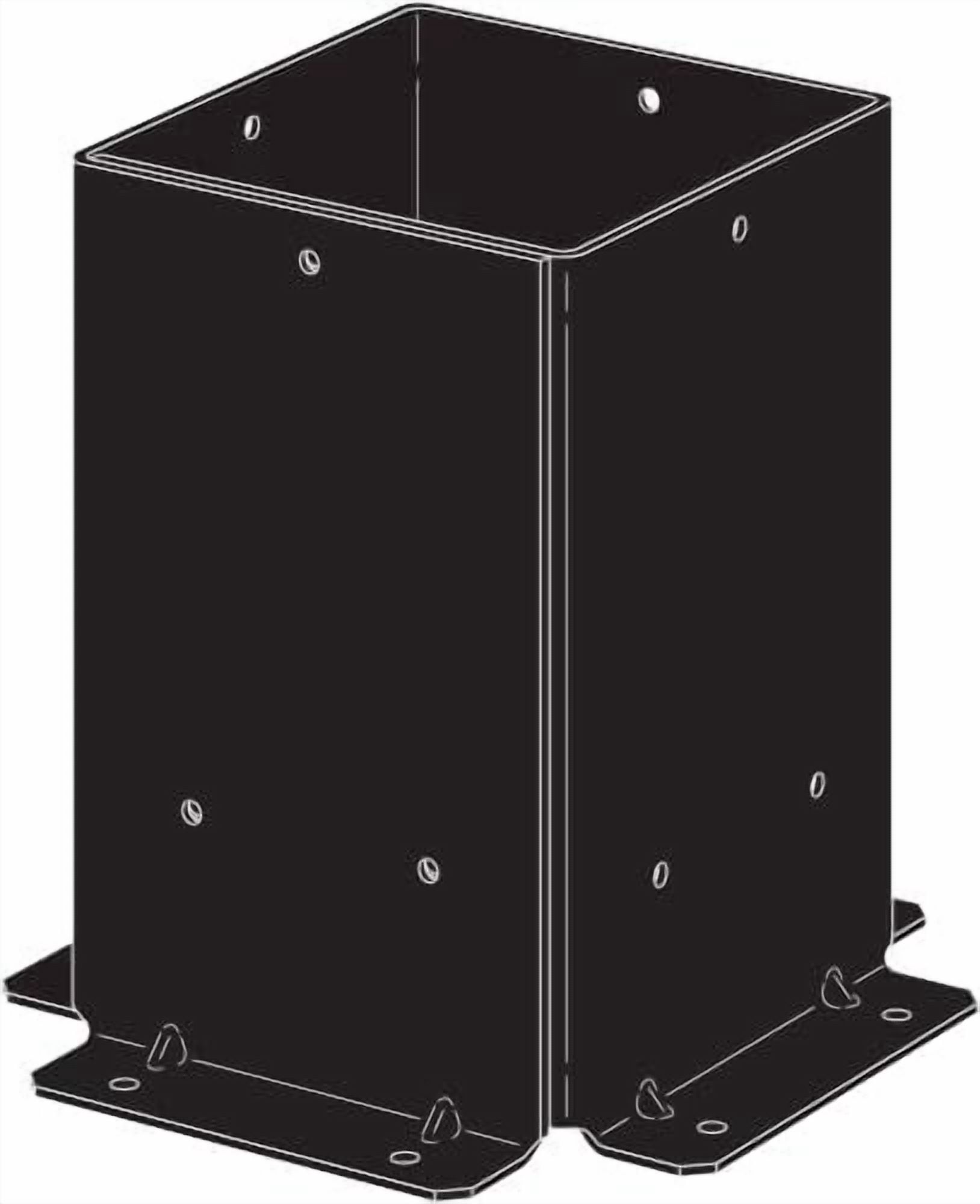 Simpson Strong-Tie SAGE-B66-KT2 Outdoor Accents Sage System Black Powder-Coated Post Base for 6x6 Lumber with Included Color-Matched Connector Screws Pack of 2