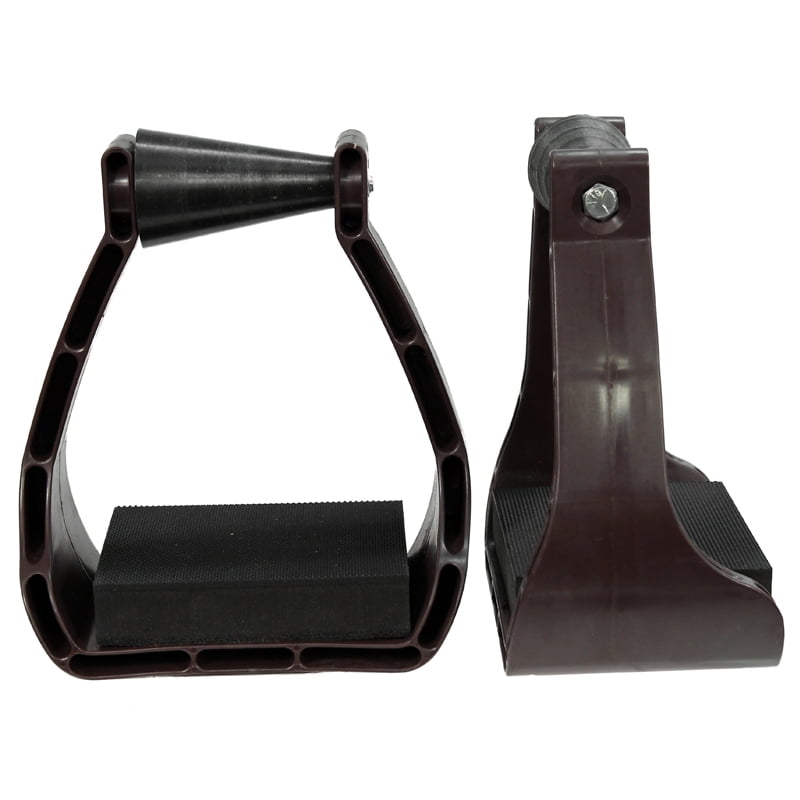 Tucker Ergo Balance Oversize Trail Glide Stirrups 2.5inch Neck, Brown