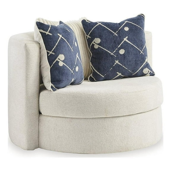 Signature Design by Ashley Padova Ivory Swivel Accent Chair