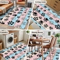 thumbnail image 5 of 3'x5' Area Rugs, Pink Blue Paw Print Indoor Outdoor Area Rug for Living Room Bedroom, Vintage Farmhouse Rustic Wooden Grain Washable Bathroom Rugs Kitchen Floor Carpet Mats Home Decor Aesthetic, 5 of 8