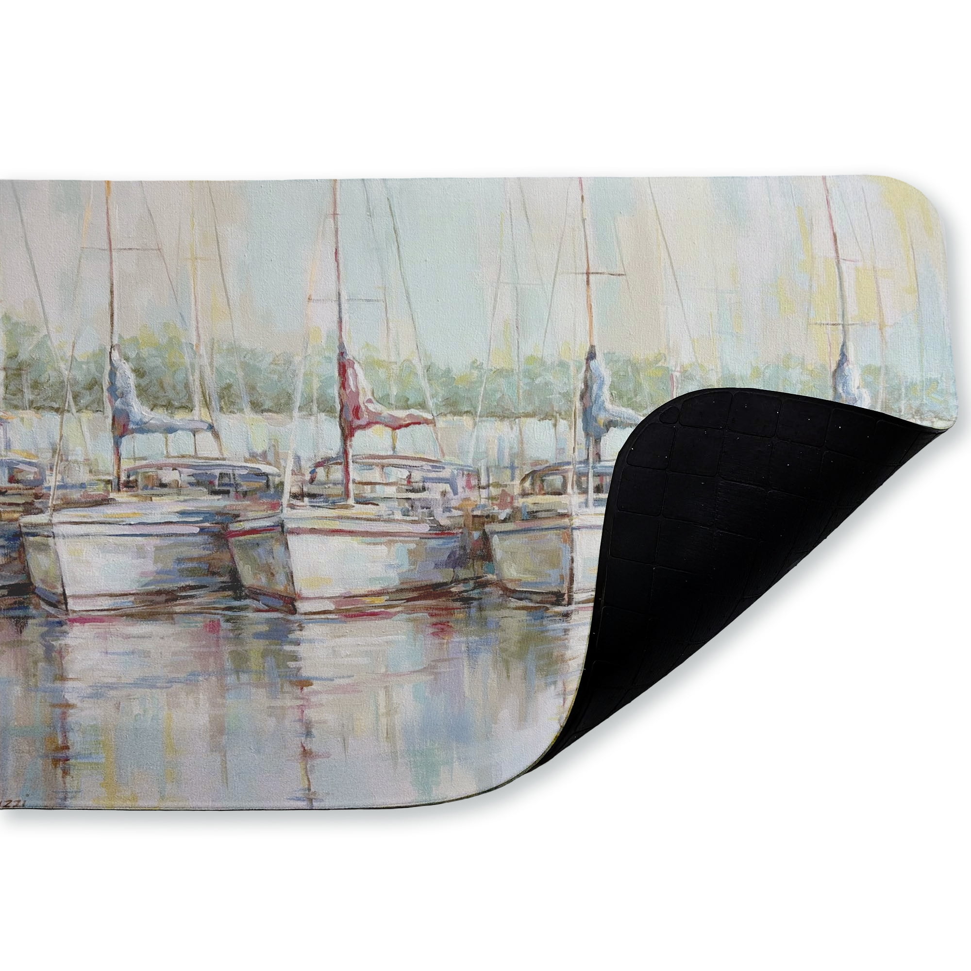 Stupell Industries Morning At The Marina Printed Anti-Fatigue Floor Mat, design by Linda Sperruzzi