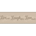thumbnail image 2 of Dundee Deco Peel and Stick Self Adhesive Wallpaper Border - Retro Sepia, Beige Live, Love, Laugh, 15 ft x 7 in, 2 of 6