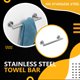 thumbnail image 4 of Injueey Toallero colgante de acero inoxidable de 30cm, barra individual para toallas de ducha, soporte de barra, estante de almacenamiento montado en la Juegos de accesorios de baño Lustroso Injueey HA011292-04B, 4 of 6