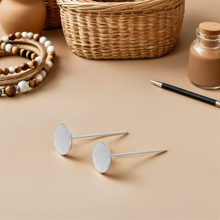 LOLIPPYY 50Pcs Silver Flat Head Furniture Nails Upholstery Tacks for Secure Thick Material Attachment