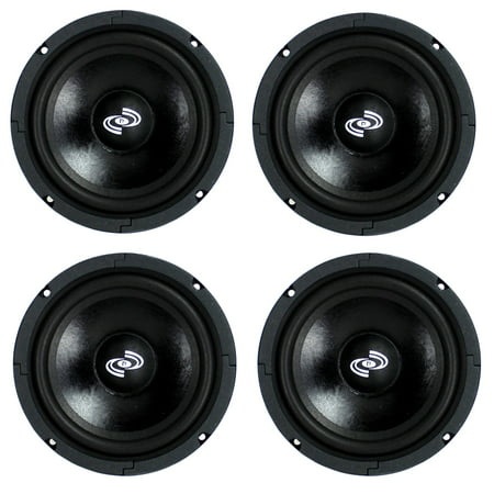 4) Pyle Pro 8 Inch 360 Watt 8-Ohm Black Driver Mid Range Audio Speakers | (Best Mid Range Speakers)