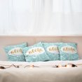 thumbnail image 7 of Ambesonne Aloha Throw Pillow Cover 4 Pack, Wording with Palm Tree Leaves, 16", Seafoam Yellow, 7 of 7