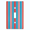 thumbnail image 2 of Metal Light Switch Wall Plate Outlet Cover (Vintage Red Teal Striped Wall - Single Toggle), 2 of 2