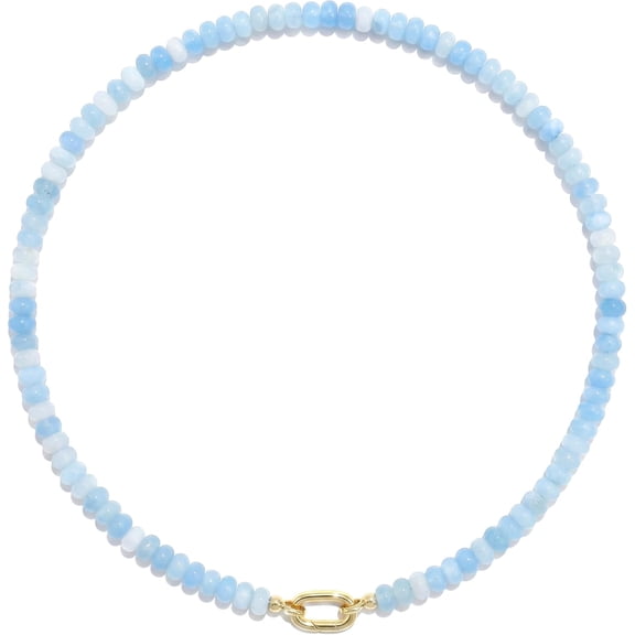 Colorful Stone Beaded Necklace for Women,Natural Gemstone Bead Choker Necklaces Boho Summer Beach Layering Necklace Jewelry Gift for Women