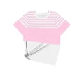 thumbnail image 6 of LNWUY Women's Fashion Striped Colorblock T-Shirt Casual Short Sleeve Crewneck Tee Graphic Tops for Daily Wear Pink XXL, 6 of 6