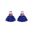 thumbnail image 2 of Loicainy Baby Toddler Girl 4th of July Dress 6 12 18 24 Months 2T 3T 4T Striped Star Print Sleeveless Square Neck Tulle Dress and Bow Headband Set, 2 of 9