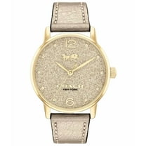 Coach Grand 14504432 Gold Logo Dial Leather Strap 36MM Womens Watch