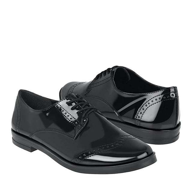 ZAPATOS OXFORD DAMA SIENA 4023 CHAROL NEGRO