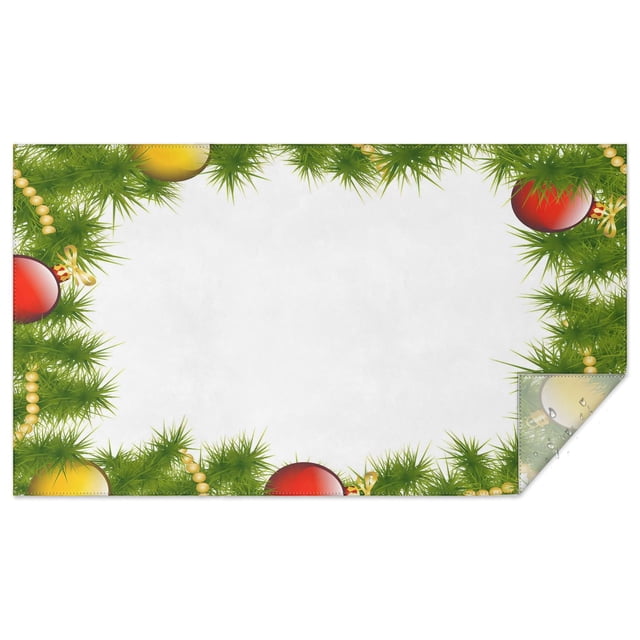 Meery Christmas Rectangle Tableclothes Xmas Tree Green & Red Tablecloth 60x102inch Polyester Happy Holiday Waterproof and Reusable Tablecloths for Dining Kitchen Parties Weddings and Outdoor Use