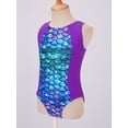 thumbnail image 2 of iiniim Mermaid Swimwear for Kids Girls Athletic One Piece Bathing Suit Racer Biketard Swimming A Purple 6, 2 of 7