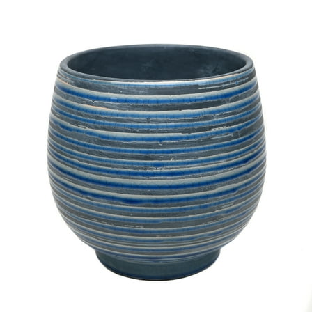 Better Homes & Gardens 12 in Ceramic Lynlee Planter Blue