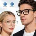 thumbnail image 2 of Rirool 2 Pack Blue Light Blocking Glasses - Computer Reading/Gaming/TV/Phones Glasses for Women Men - Anti Eyestrain & UV Glare Protection - Black+Clear, 2 of 10