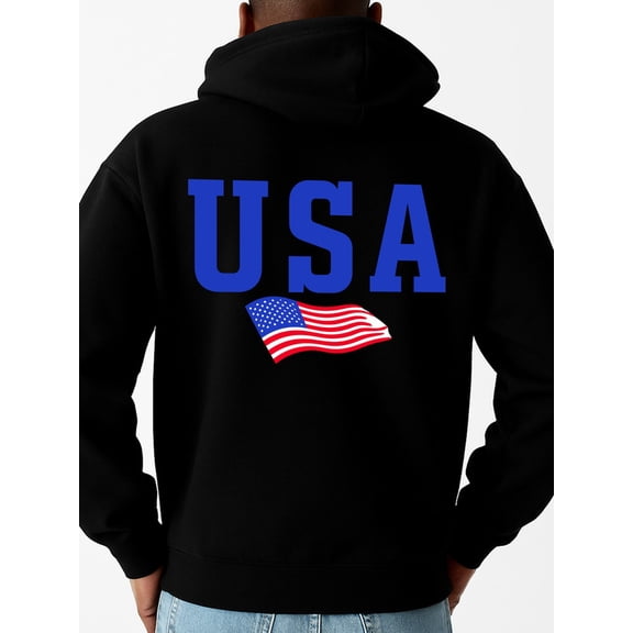USA Flag Hoodie hoodies & sweatshirt for men long sleeve black Winter wear, vintage style, comfortable fit, patterned sweatshirt, streetwear lovers gift Classic Unisex Shirt Crewneck tshirts