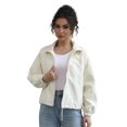 thumbnail image 2 of Women'S Light-Weight Waterproof Windbreaker Jacket - Running Hiking Jacket, Zip Up Hoodless Activewear White XL, 2 of 10