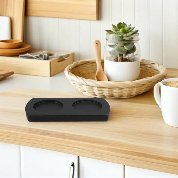 RENACLIPY Black Wood Tray, Nonslip Wooden Serving Tray, Stable Kitchen Accessory for Home and Dining