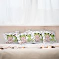 thumbnail image 3 of Ambesonne Cartoon Throw Pillow Cover 4 Pack, Frog Love Friends, 18", White Cream Green, 3 of 6