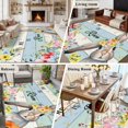 thumbnail image 5 of Easter Area Rugs 5'x7', Small Throw Rugs for Laundry Room Playroom, Spring Farmhouse Bunny Flower Teal Blue Wood Grain Indoor Outdoor Rug Non-Slip Low Pile Carpet Runner Reversible Floor Mats, 5 of 8