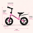 thumbnail image 2 of FUPOJH 12" Kids Balance Bike, Adjustable, EVA Silent Tires, Toddlers Ages 2-5,Pink, 2 of 7